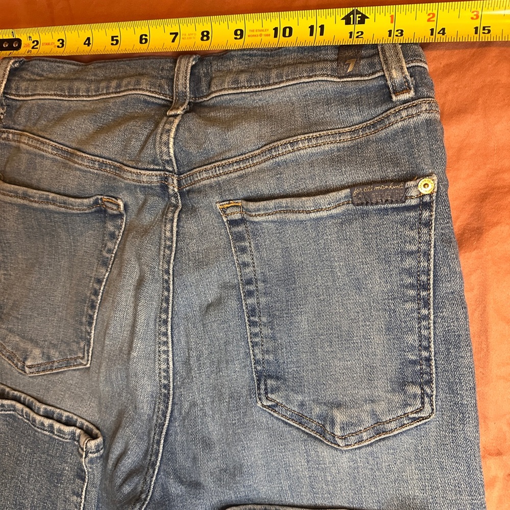 7 FOR ALL MANKIND Alexa Cropped High Waisted Straight Leg Vintage Wash Womens 28 - Picture 12 of 15